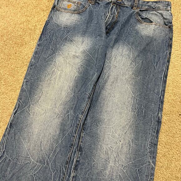 Rocawear Y2K Baggy Skater Faded Light Blue Jeans 38x34 - Picture 3 of 7